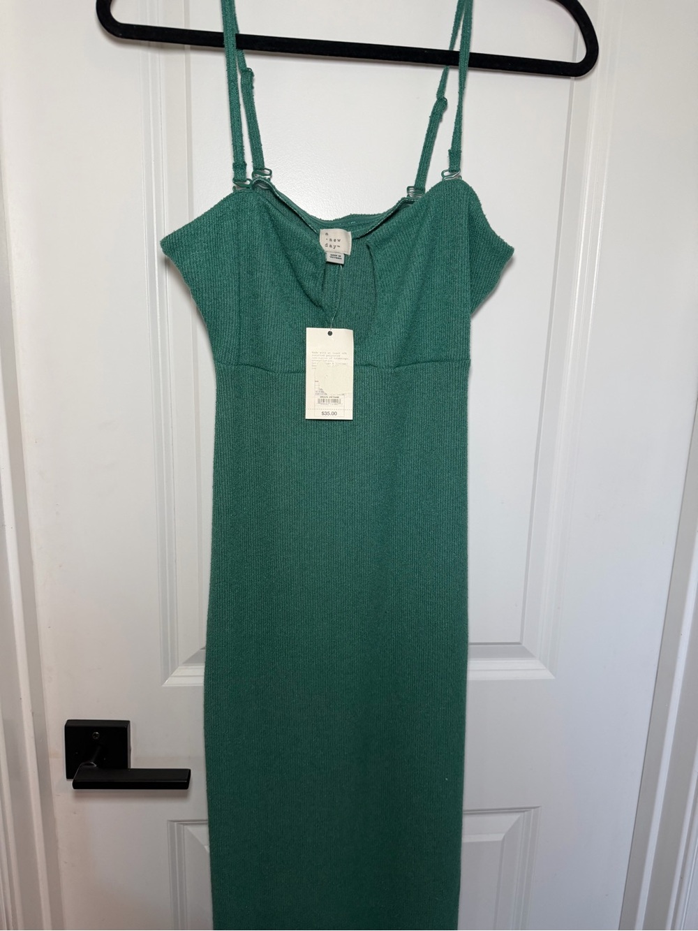 Green Knit Slip Dress
